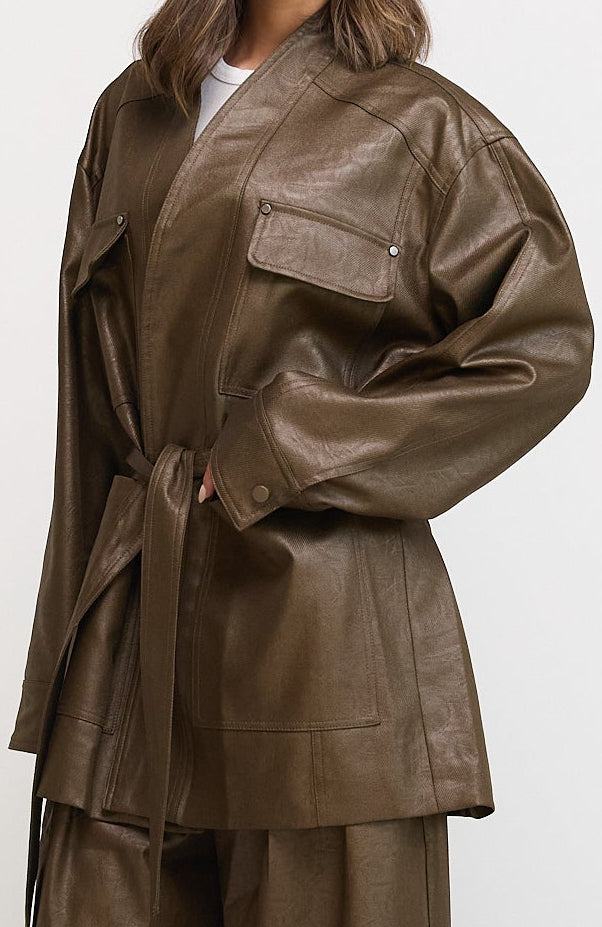 Brown Leather Finished Suite