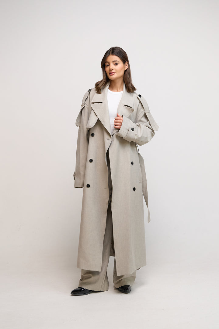 Light Grey Trench Set