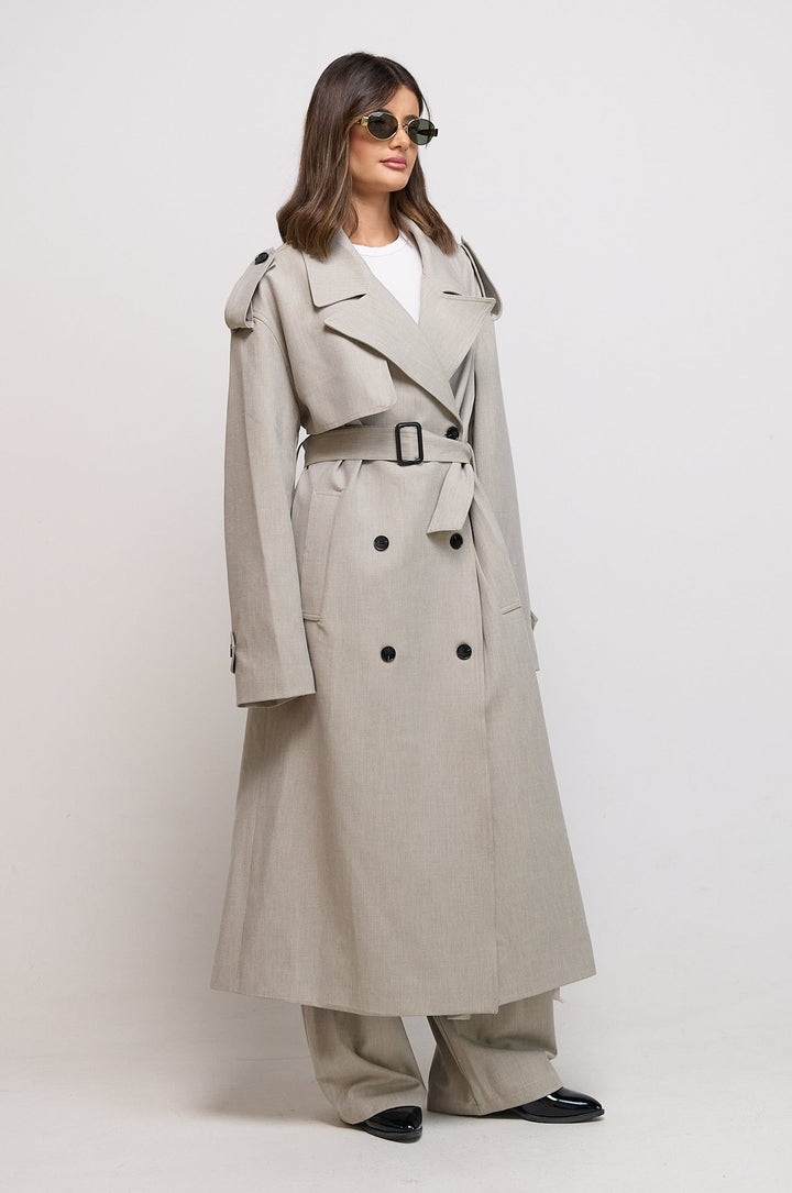 Light Grey Trench Set