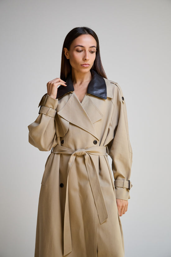 Long Beige Trench Coat