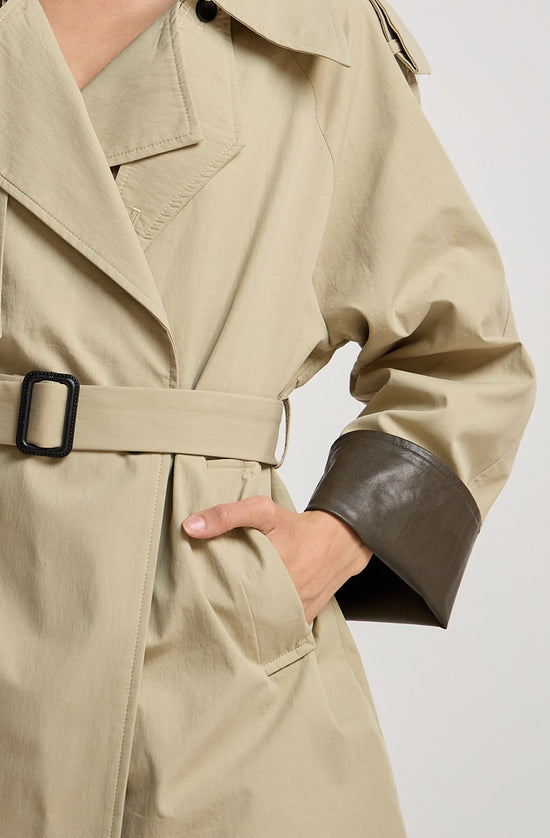 Beige Short Trench Coat