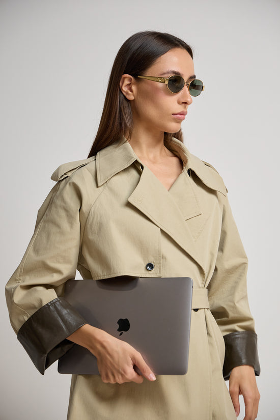 Beige Short Trench Coat