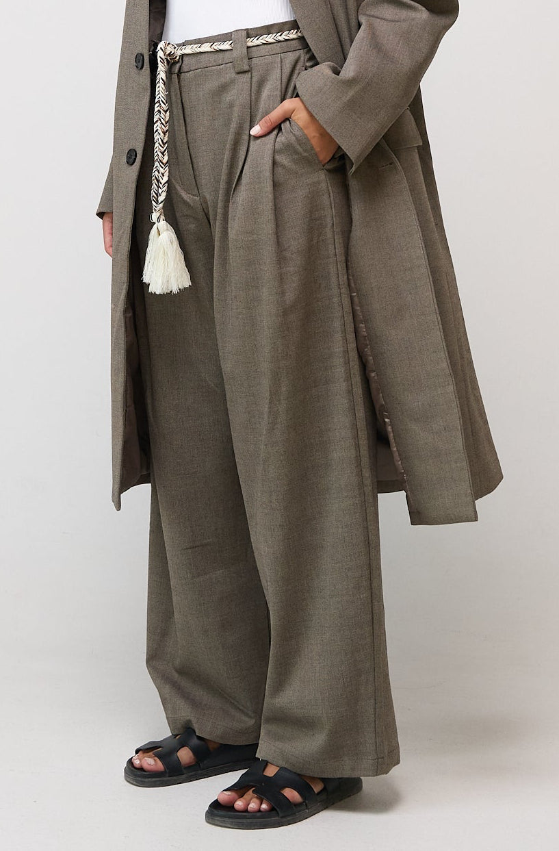 Light Brown Long Blazer Set