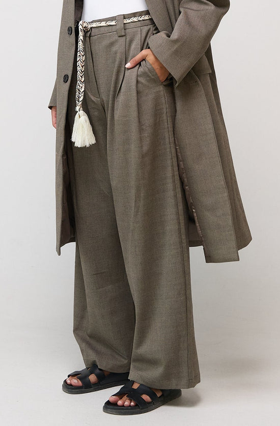Light Brown Long Blazer Set