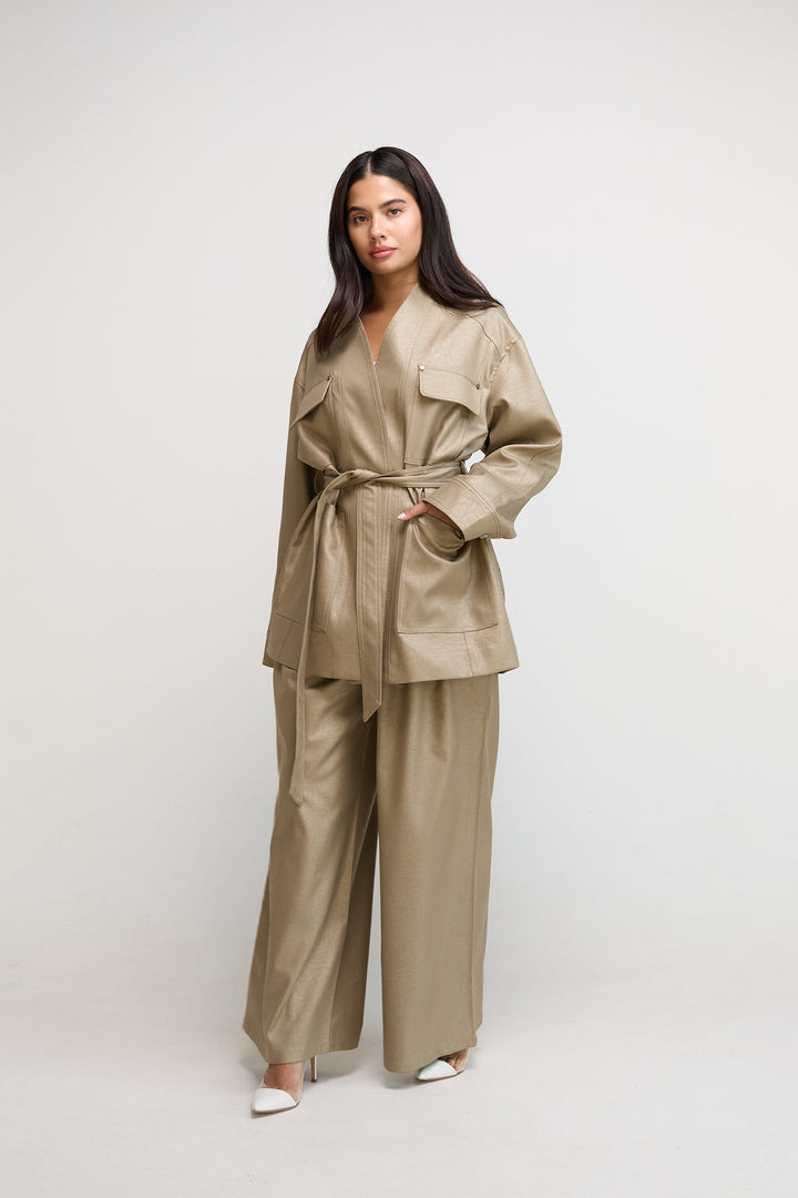 Beige  Leather Finish Set